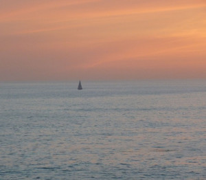Laguna Beach Sailboat Sunset
