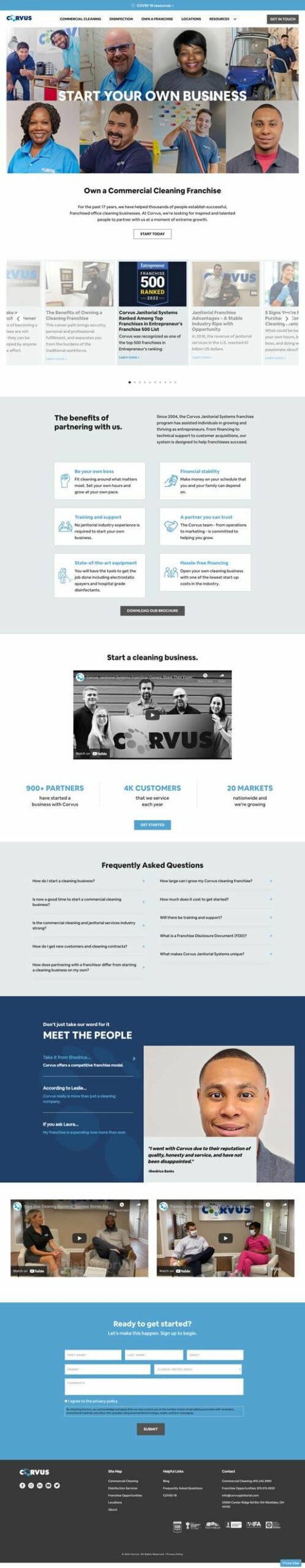 Corvus Janitorial - WordPress Website Redesign