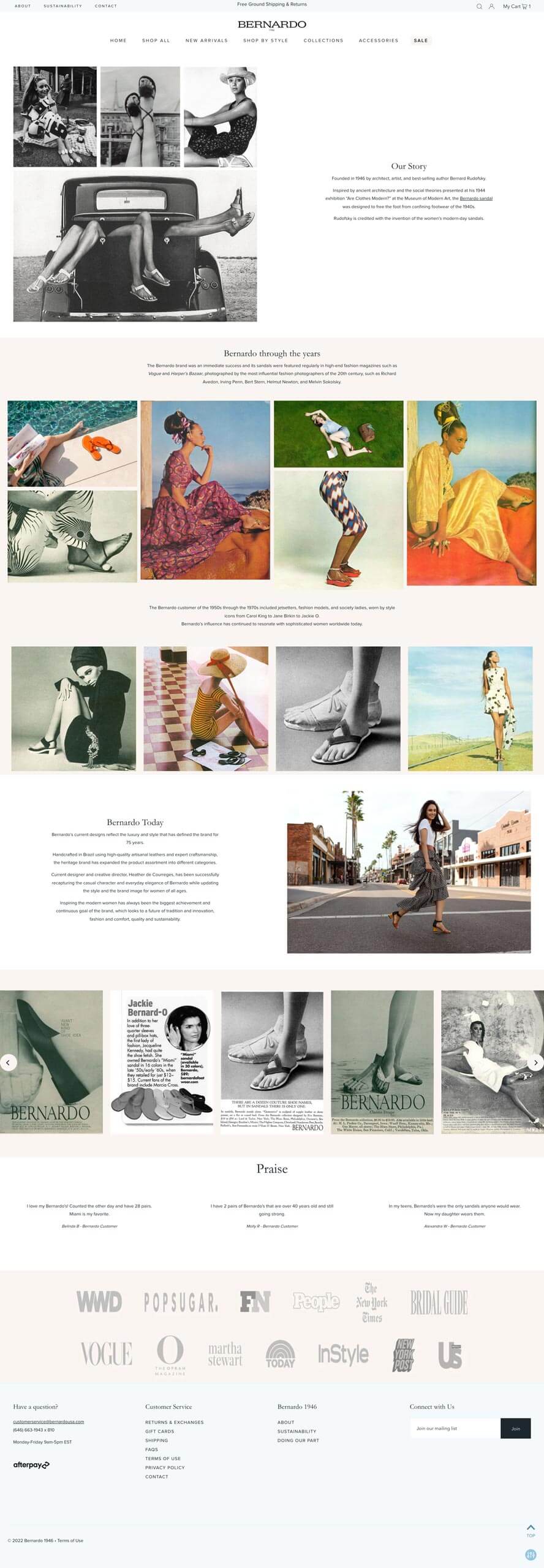 Bernardo 1946 - Shopify Website Redesign
